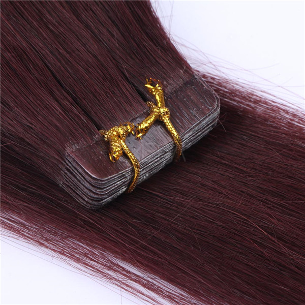 Wholesale High Grade Hair Vendor In China Red 99J Tape In Hair Extension YL197 